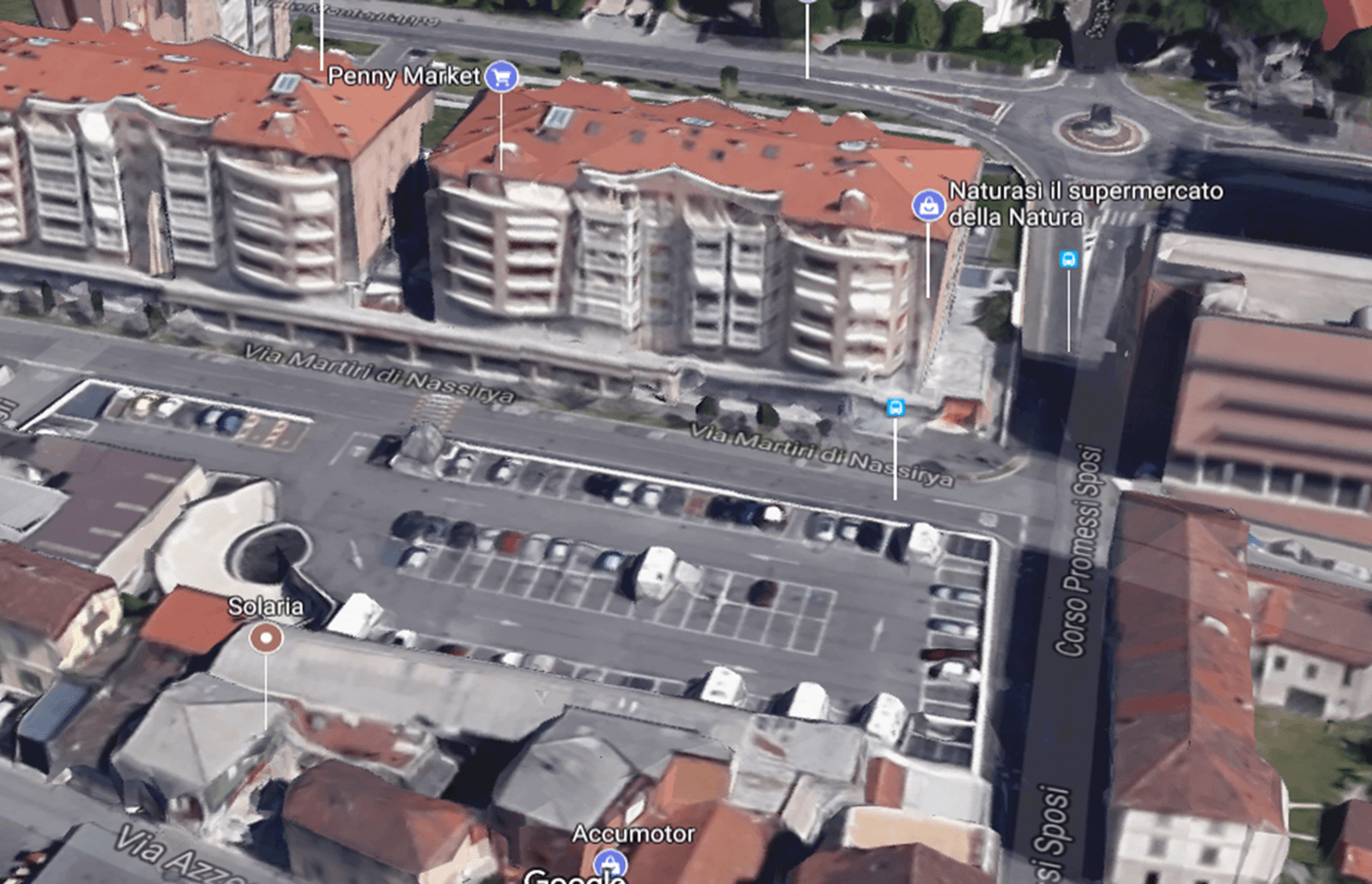 ubicazione parcheggio via Nassiriya